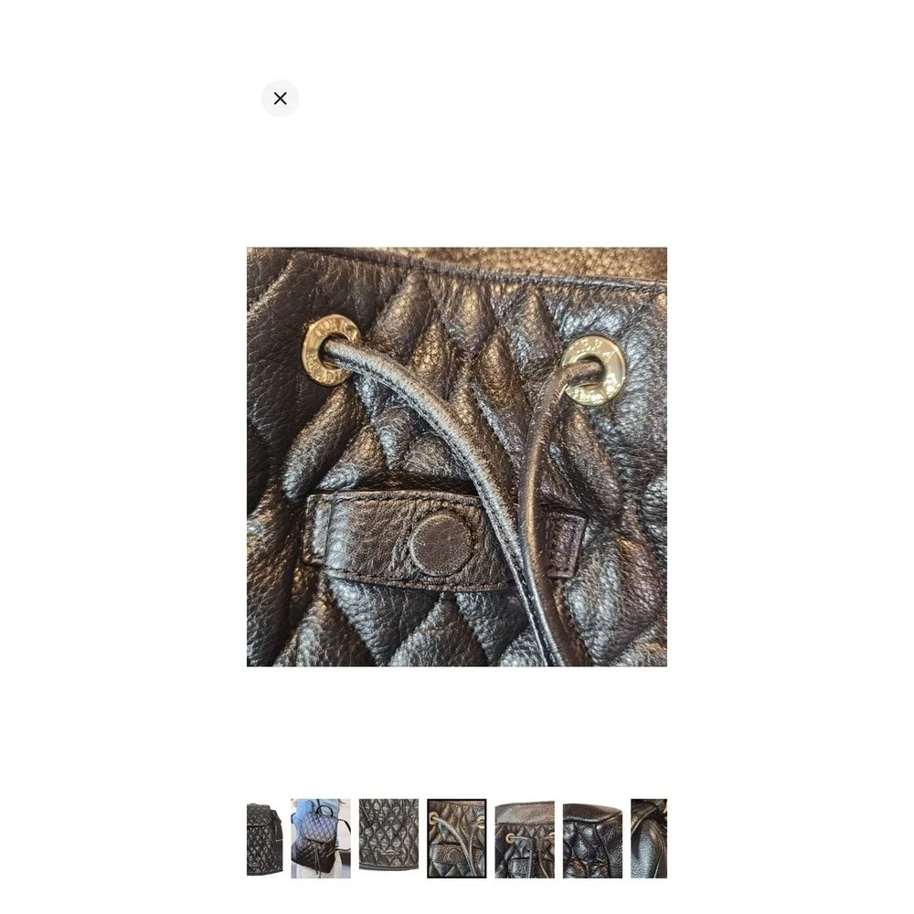 Vera Bradley Amy Quilted Leather Soft Backpack‎ Black